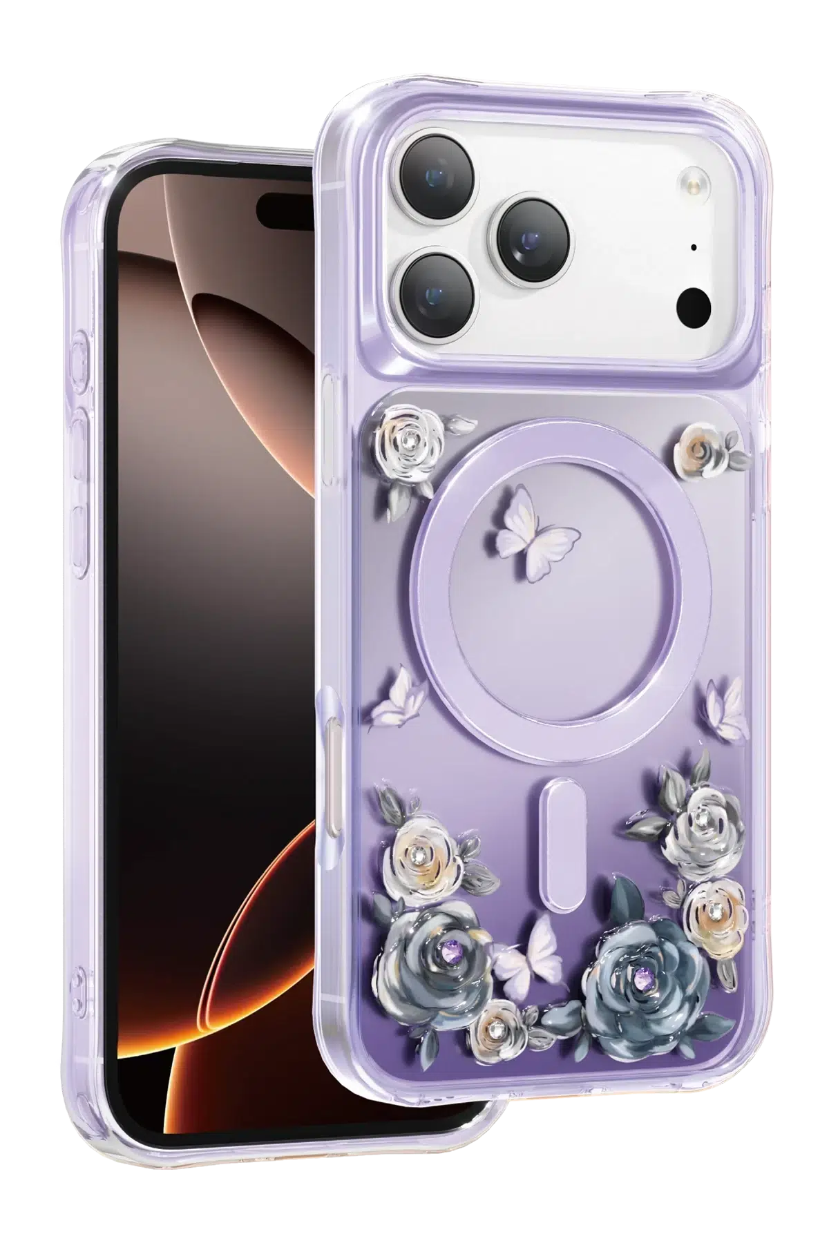 Keephone Apple iPhone 17 Pro Roseland Magsafe Kapak - Mor