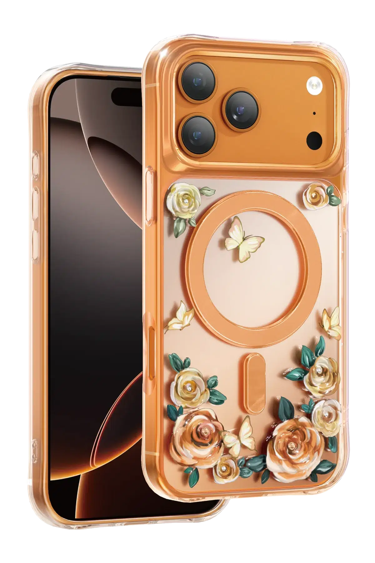 Keephone Apple iPhone 17 Pro Roseland Magsafe Kapak - Turuncu