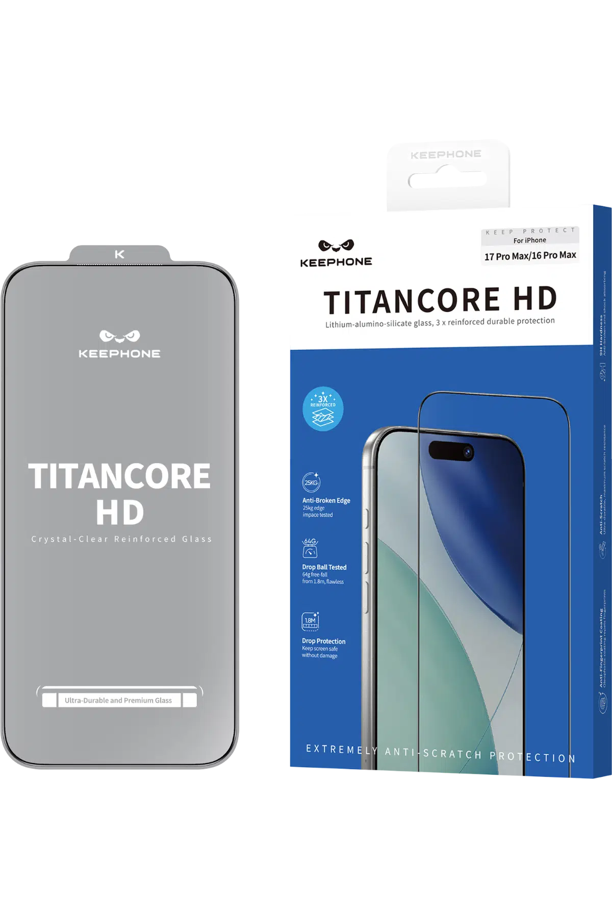 Keephone Apple iPhone 17 Pro Titancore HD Cam Ekran Koruyucu - Şeffaf