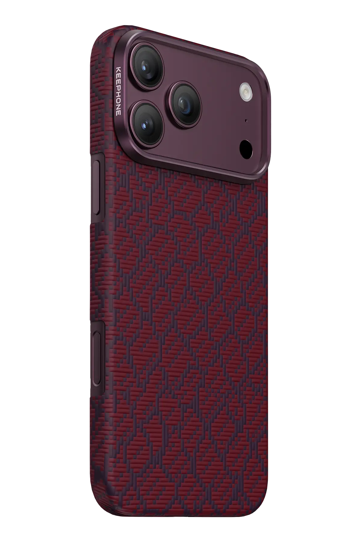Keephone Apple iPhone 18 Pro Drakon Aramid Magsafe Kapak - Bordo