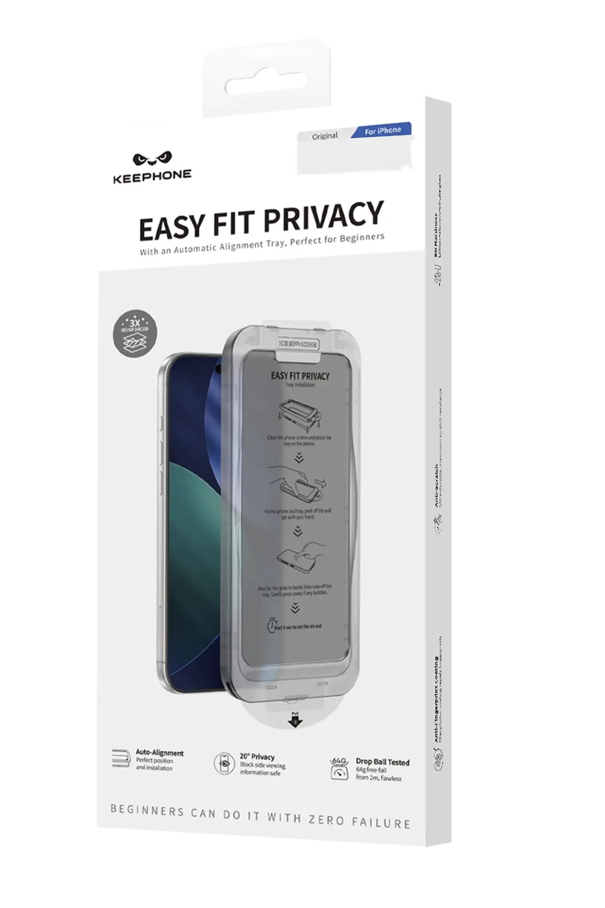 Keephone Apple iPhone 18 Pro EasyFit Hayalet Cam Ekran Koruyucu - Siyah