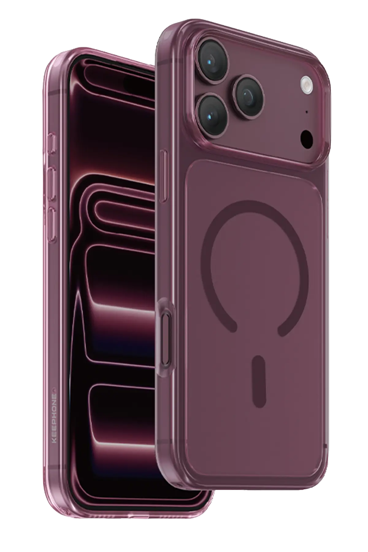 Keephone Apple iPhone 18 Pro Hybrid Anti Yellowing Magsafe Kılıf - Bordo