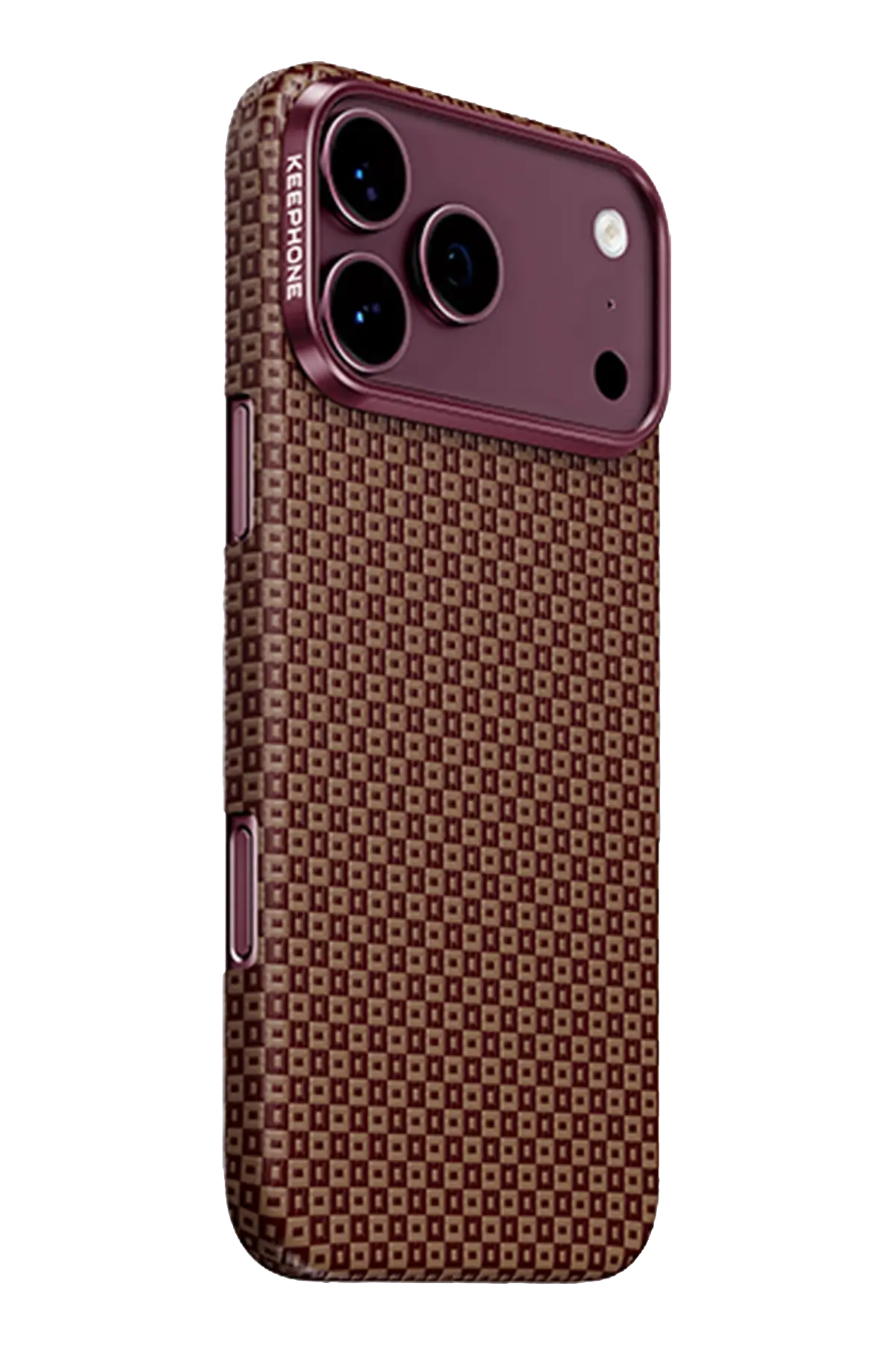 Keephone Apple iPhone 18 Pro Kevlar Ankora Magsafe Kapak - Bordo