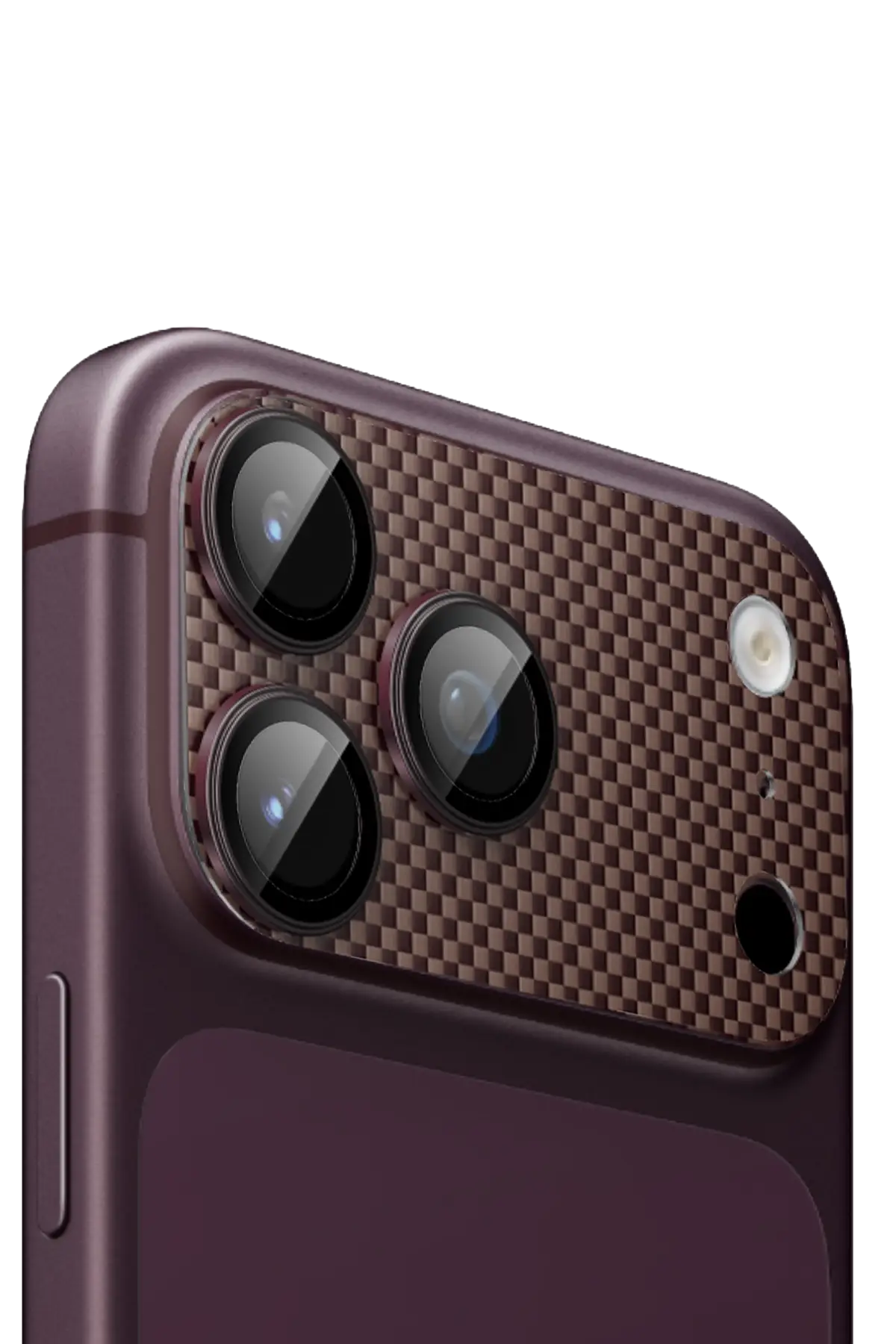 Keephone Apple iPhone 18 Pro Kevlar Kamera Lens - Burgundy Plain