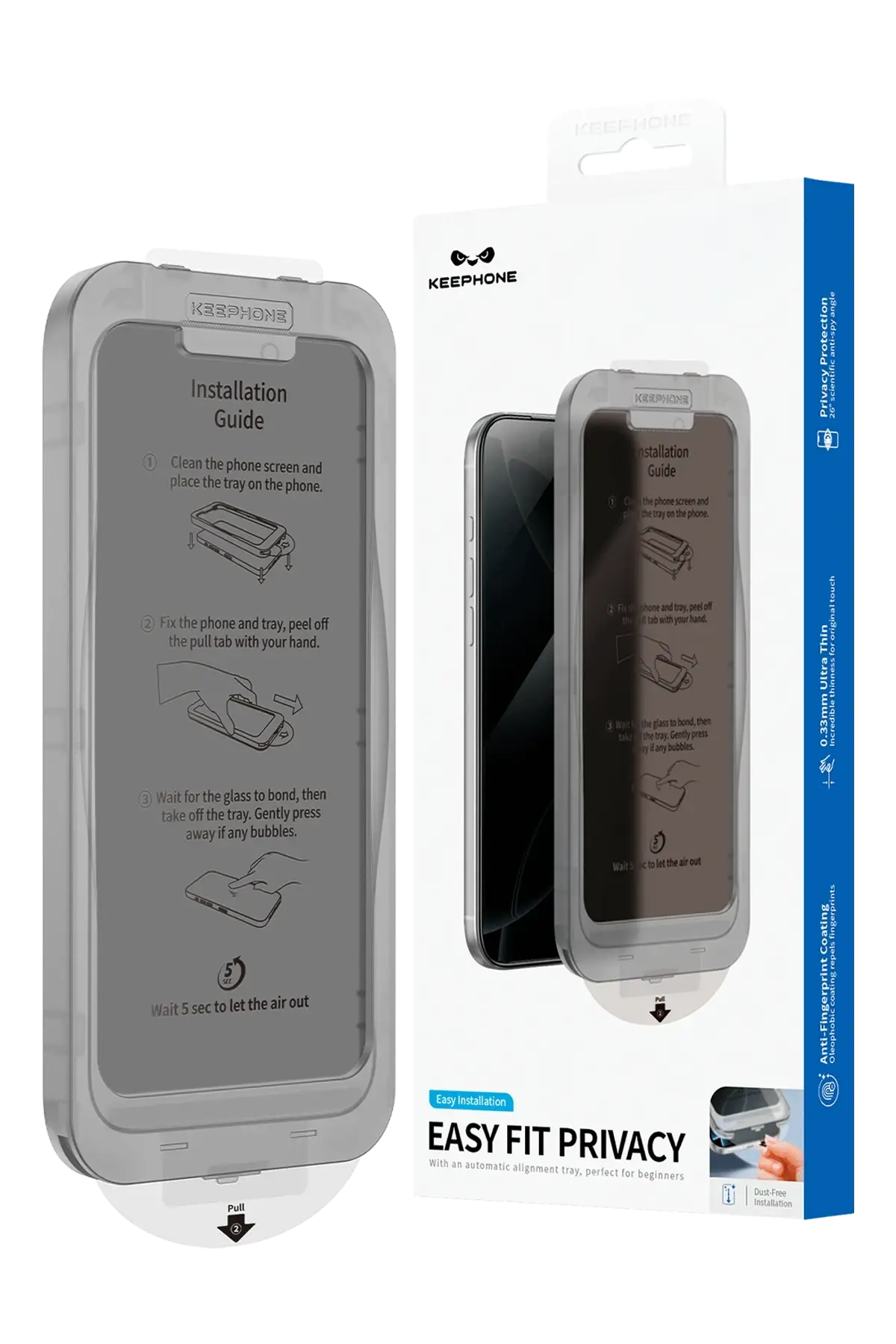 Keephone Apple iPhone 18 Pro Max EasyFit Hayalet Cam Ekran Koruyucu - Siyah