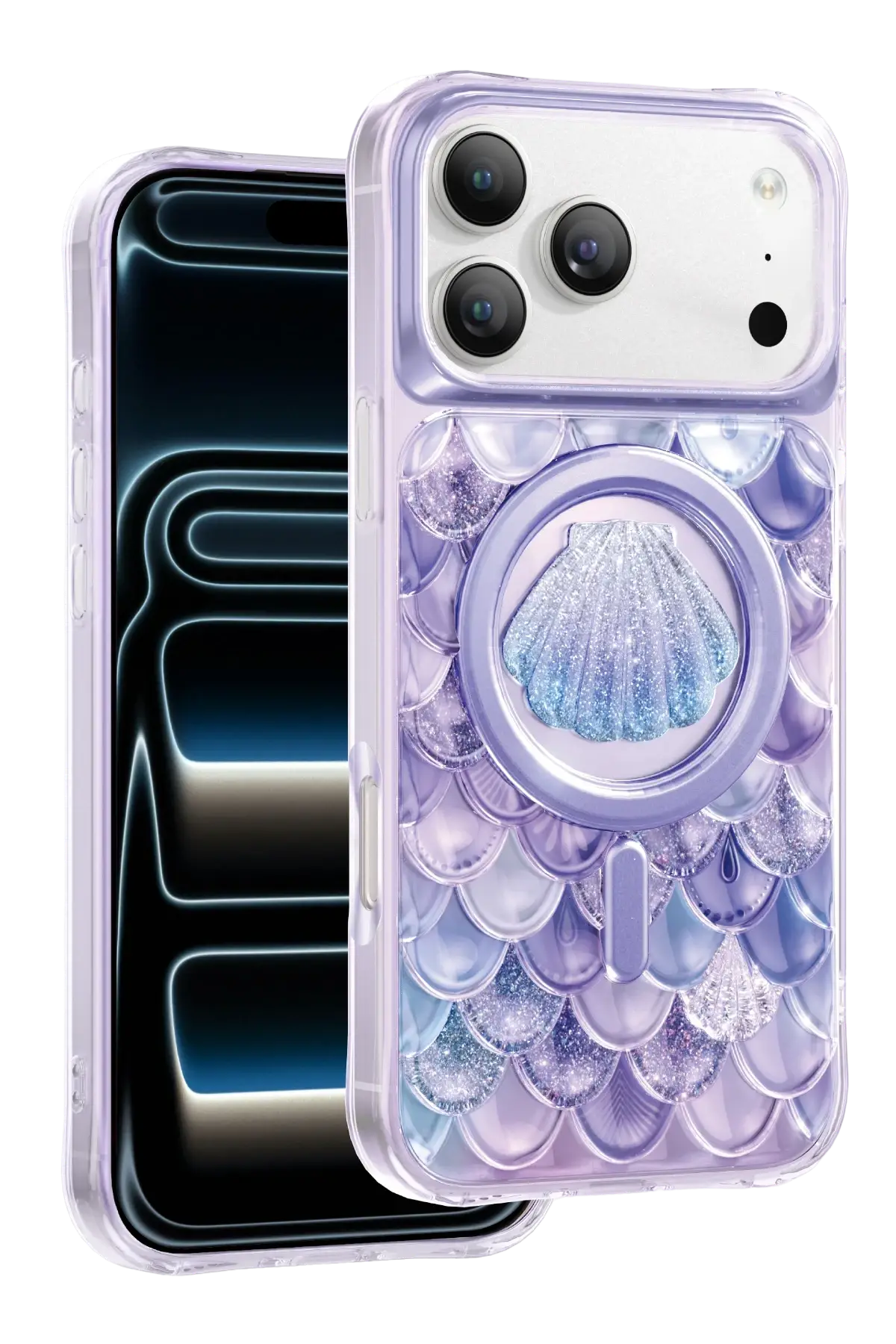 Keephone Apple iPhone 18 Pro Max Iceland Simli Magsafe Kapak - Mor