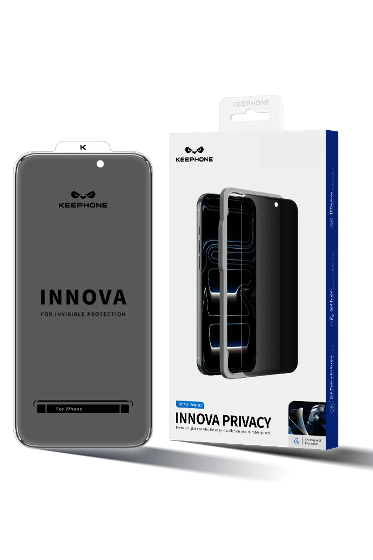 Keephone Apple iPhone 18 Pro Max Innova Hayalet Cam Ekran Koruyucu - Siyah
