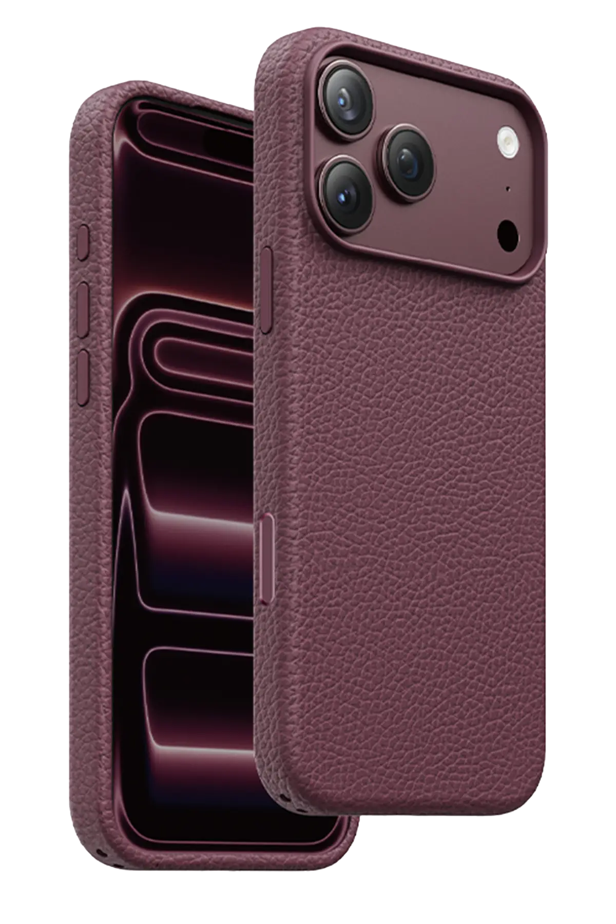 Keephone Apple iPhone 18 Pro Max Lycucci Deri Manyetik Kapak - Bordo