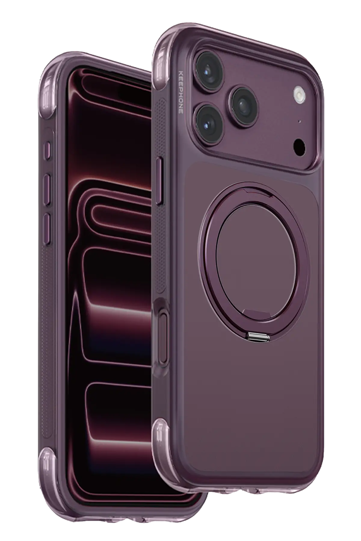 Keephone Apple iPhone 18 Pro Max Monica Airbag Pro Stantlı Magsafe Kapak - Bordo