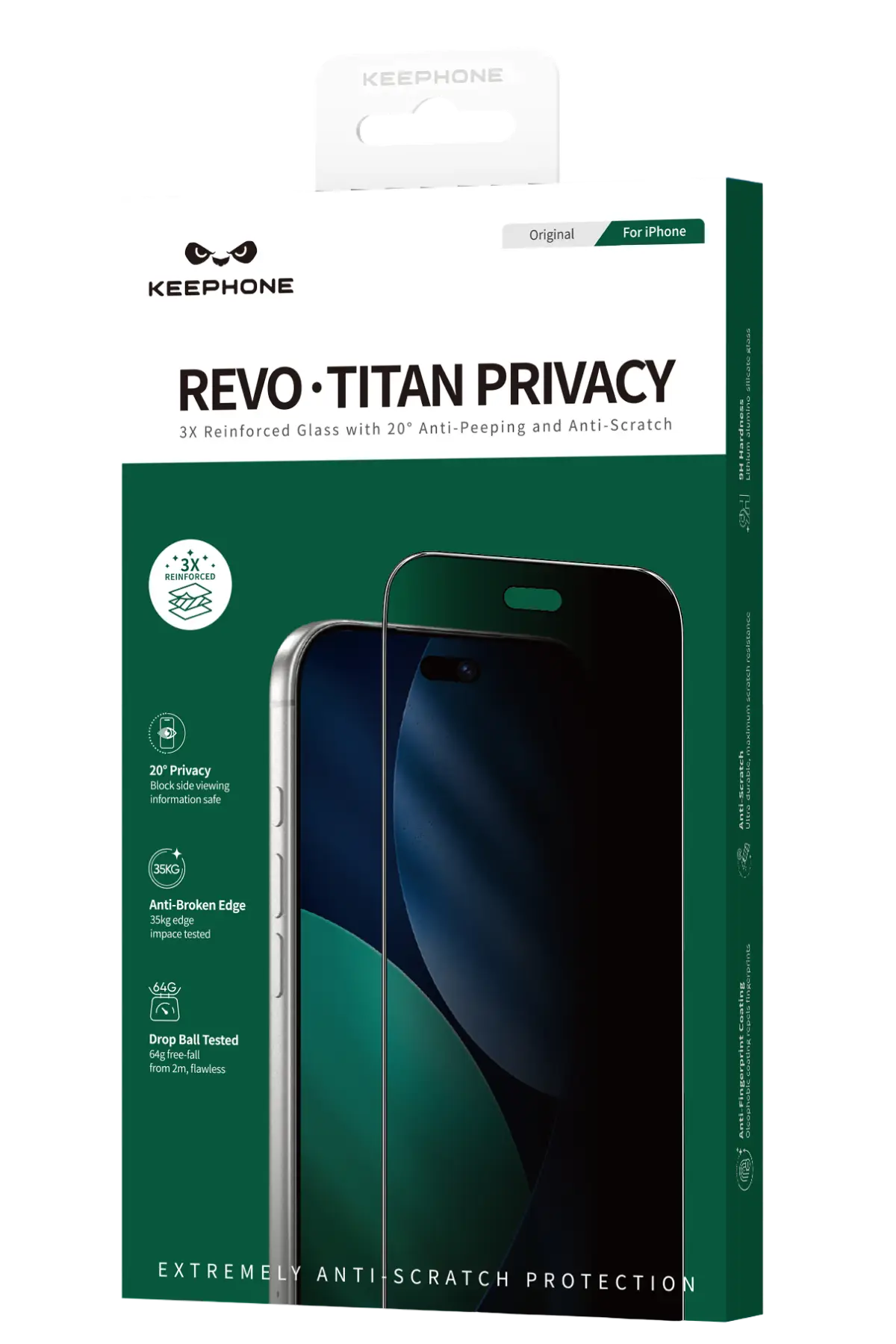 Keephone Apple iPhone 18 Pro Max Revo Titan Hayalet Cam Ekran Koruyucu - Siyah