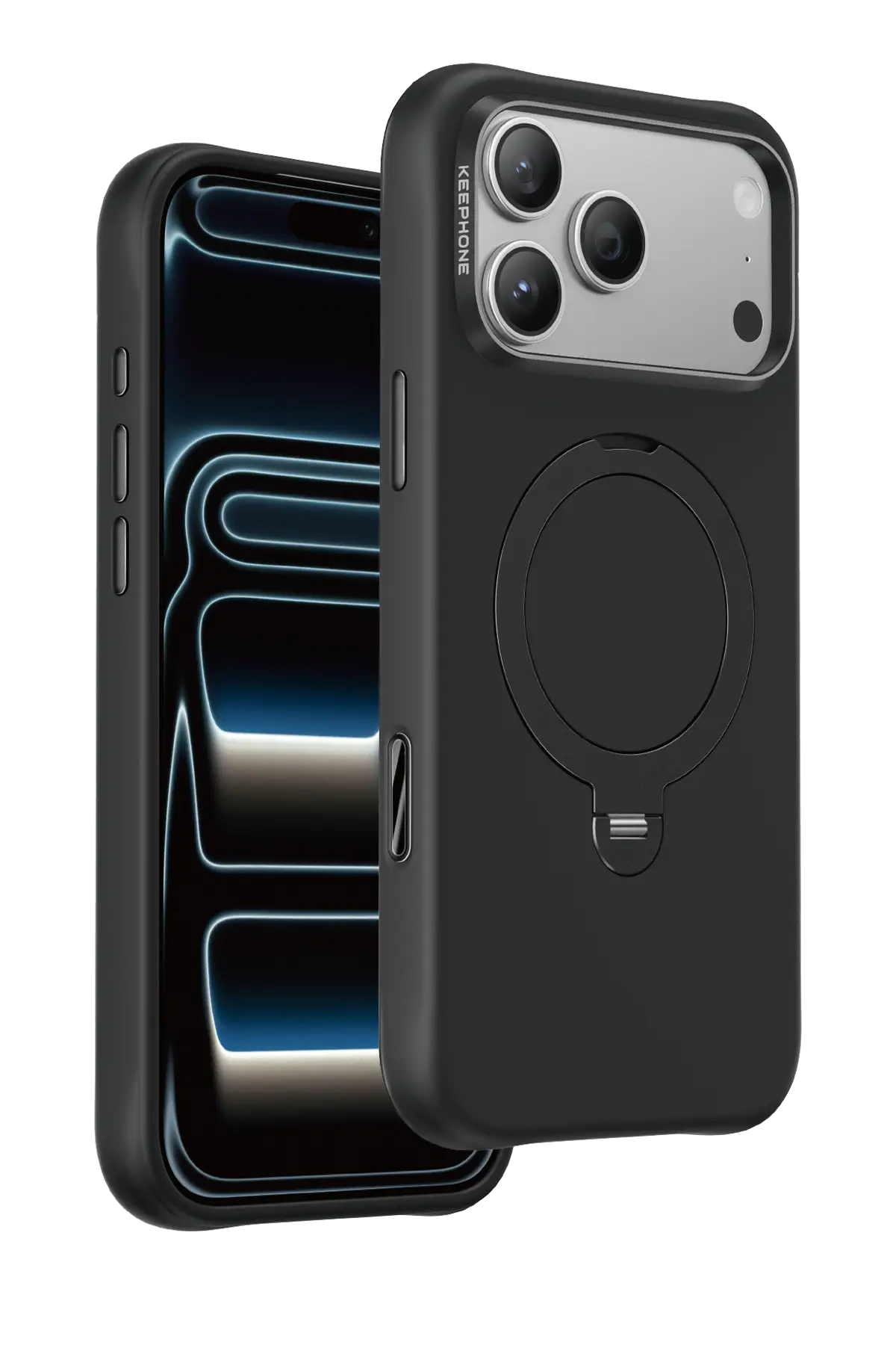 Keephone Apple iPhone 18 Pro Max Rovana Standlı Magsafe Kapak - Siyah