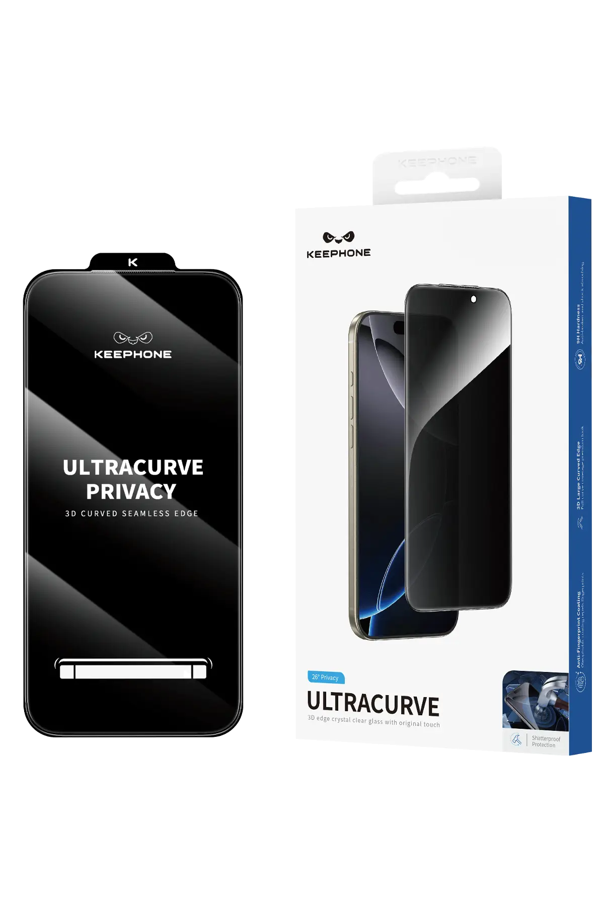 Keephone Apple iPhone 18 Pro Max UltraCurve Extreme Hayalet Cam Ekran Koruyucu - Siyah