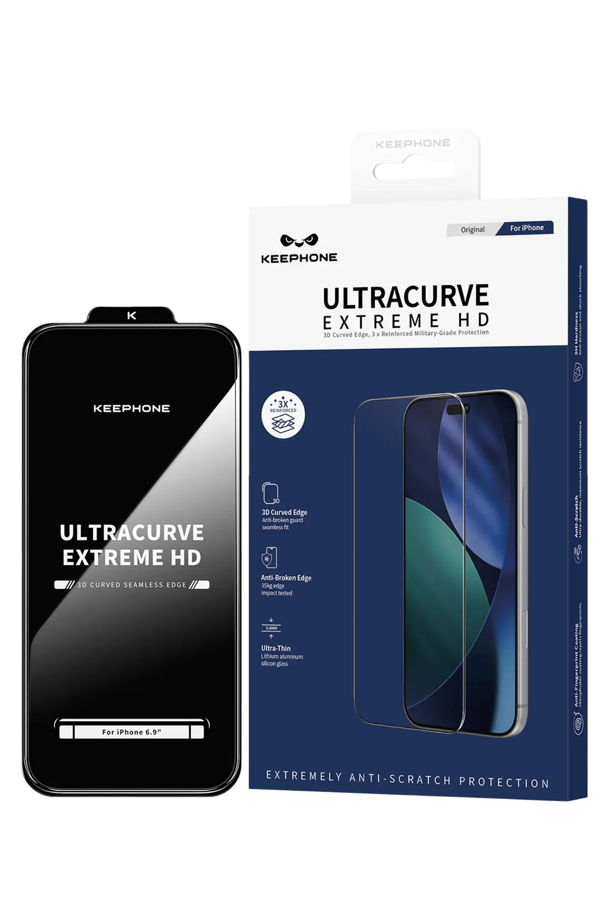 Keephone Apple iPhone 18 Pro Max UltraCurve Extreme HD Cam Ekran Koruyucu - Şeffaf