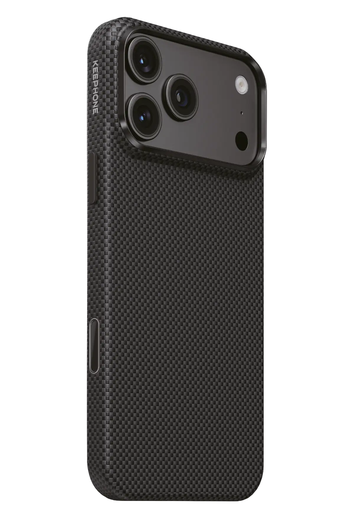 Keephone Apple iPhone 18 Pro Titan Aramid Fiber Magsafe Kapak - Black Plain