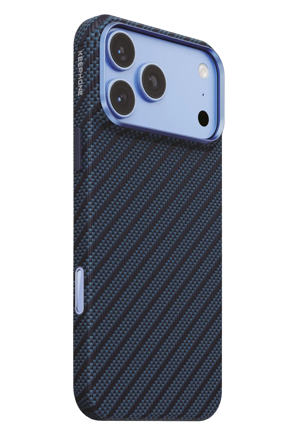 Keephone Apple iPhone 18 Pro Titan Aramid Fiber Magsafe Kapak - Lacivert