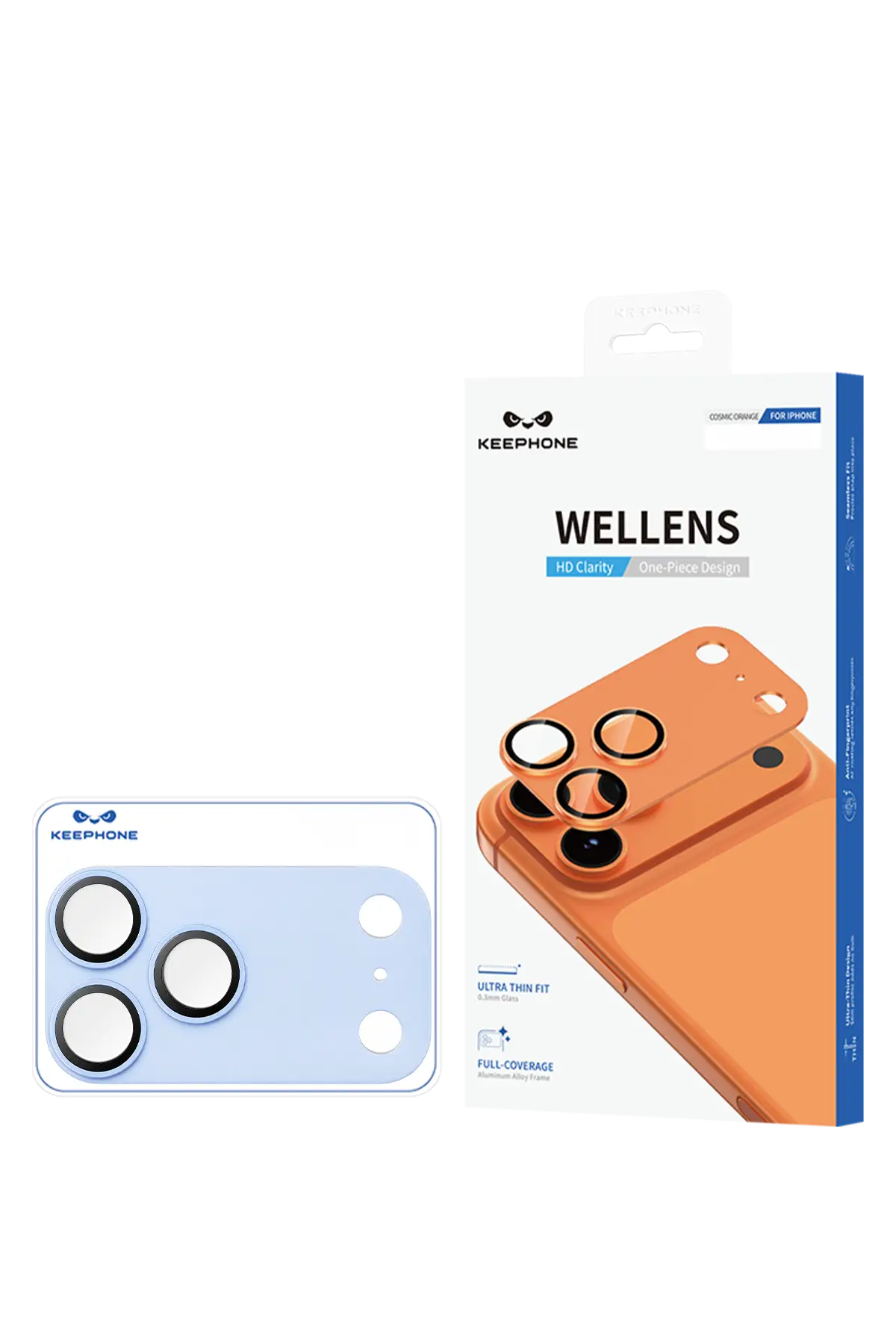 Keephone Apple iPhone 18 Pro Wellens Kamera Lens Koruyucu - Açık Mavi