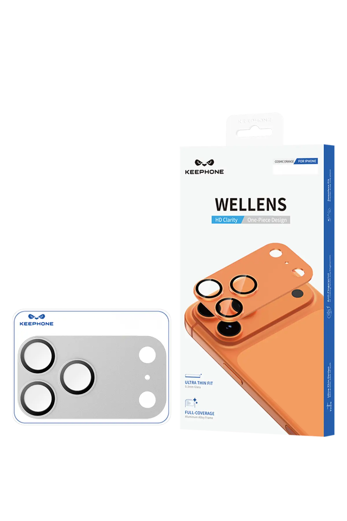 Keephone Apple iPhone 18 Pro Wellens Kamera Lens Koruyucu - Gümüş