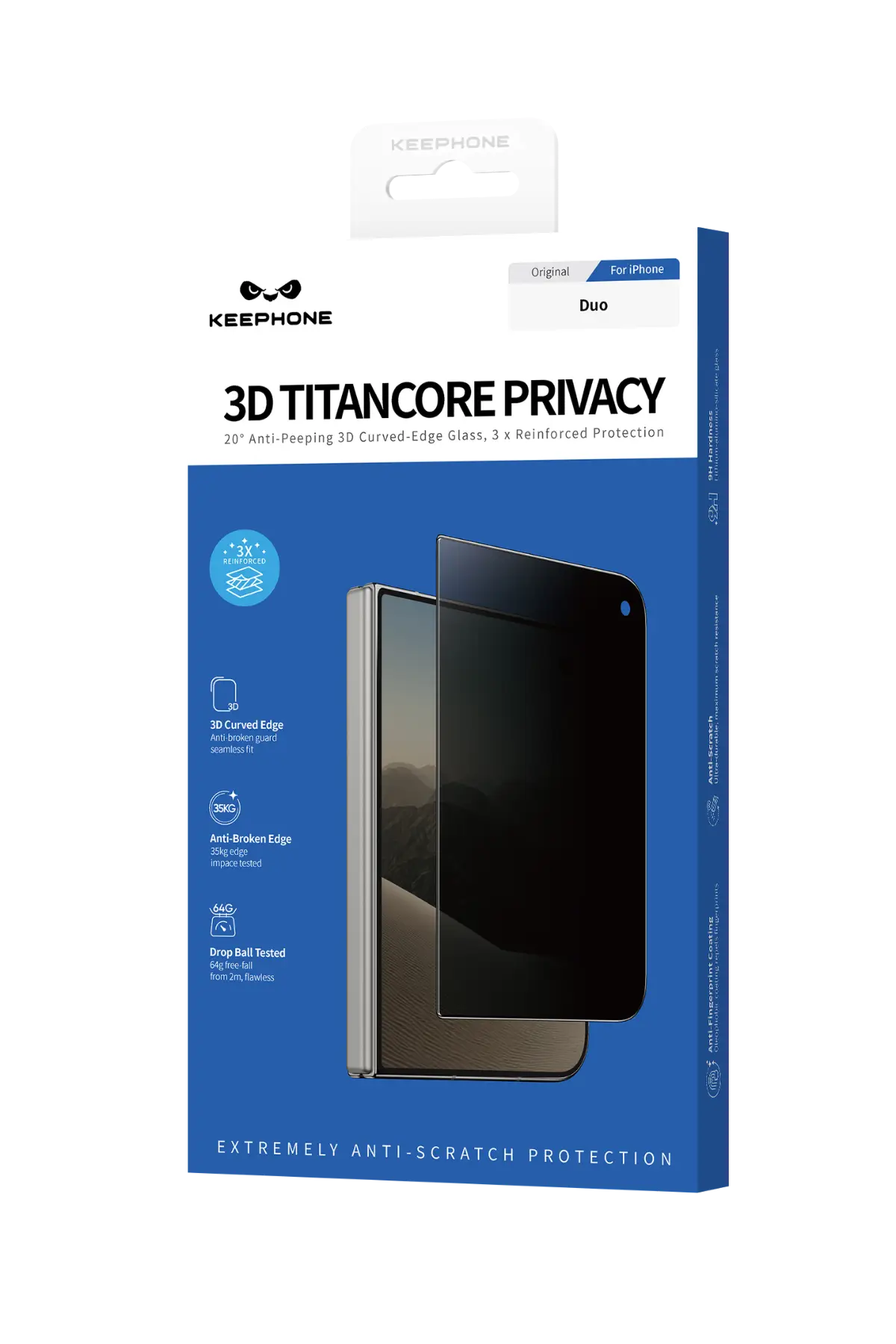 Keephone iPhone Duo 3D Titancore Hayalet Cam Ekran Koruyucu