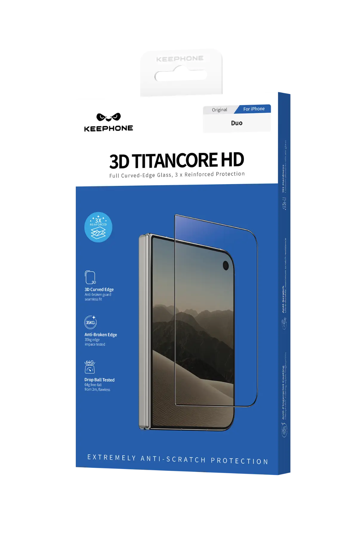 Keephone iPhone Duo 3D Titancore HD Cam Ekran Koruyucu