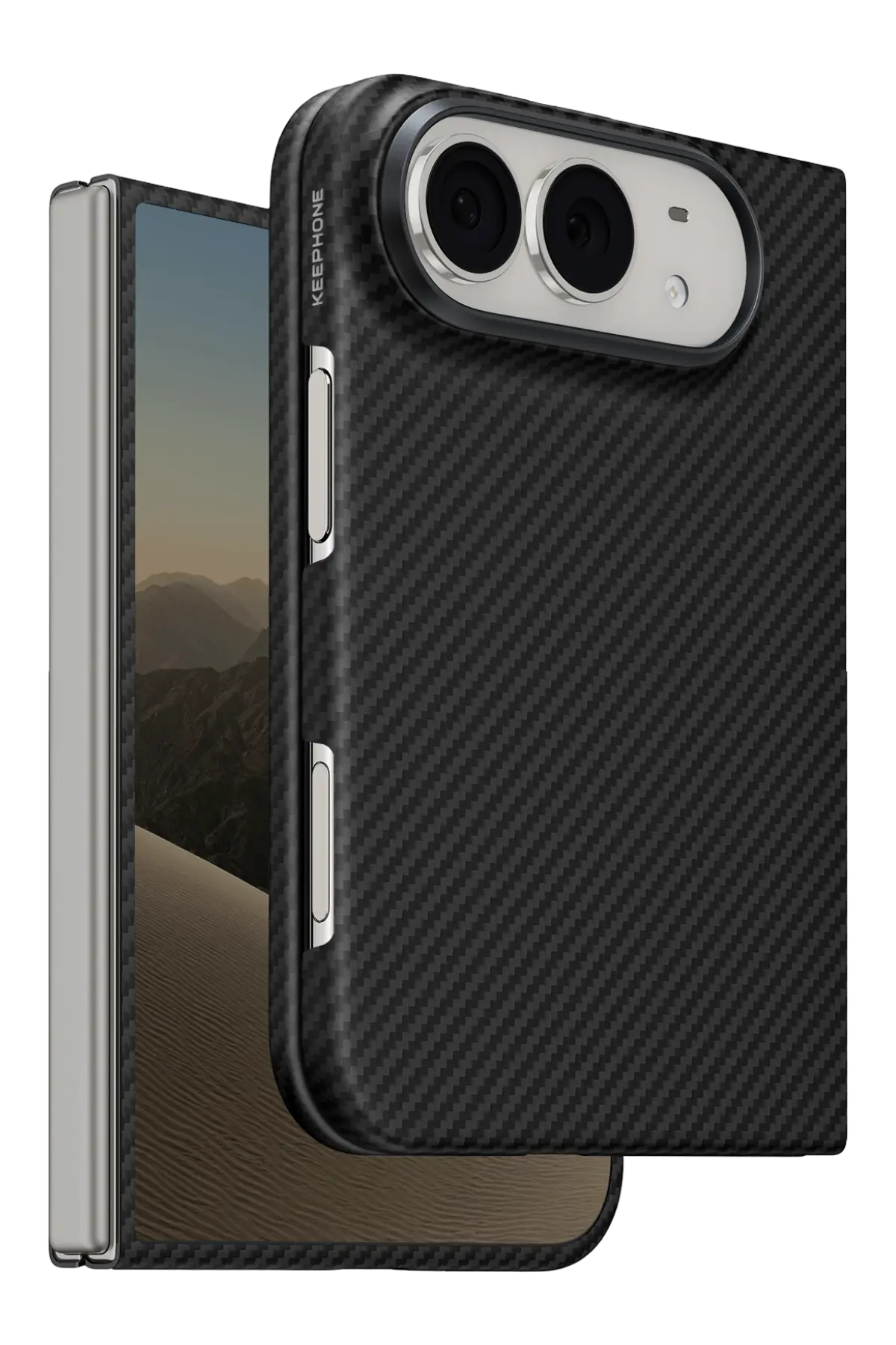 Keephone Apple iPhone Duo Kevlar Diago Magsafe Kılıf - Black Fine Twill