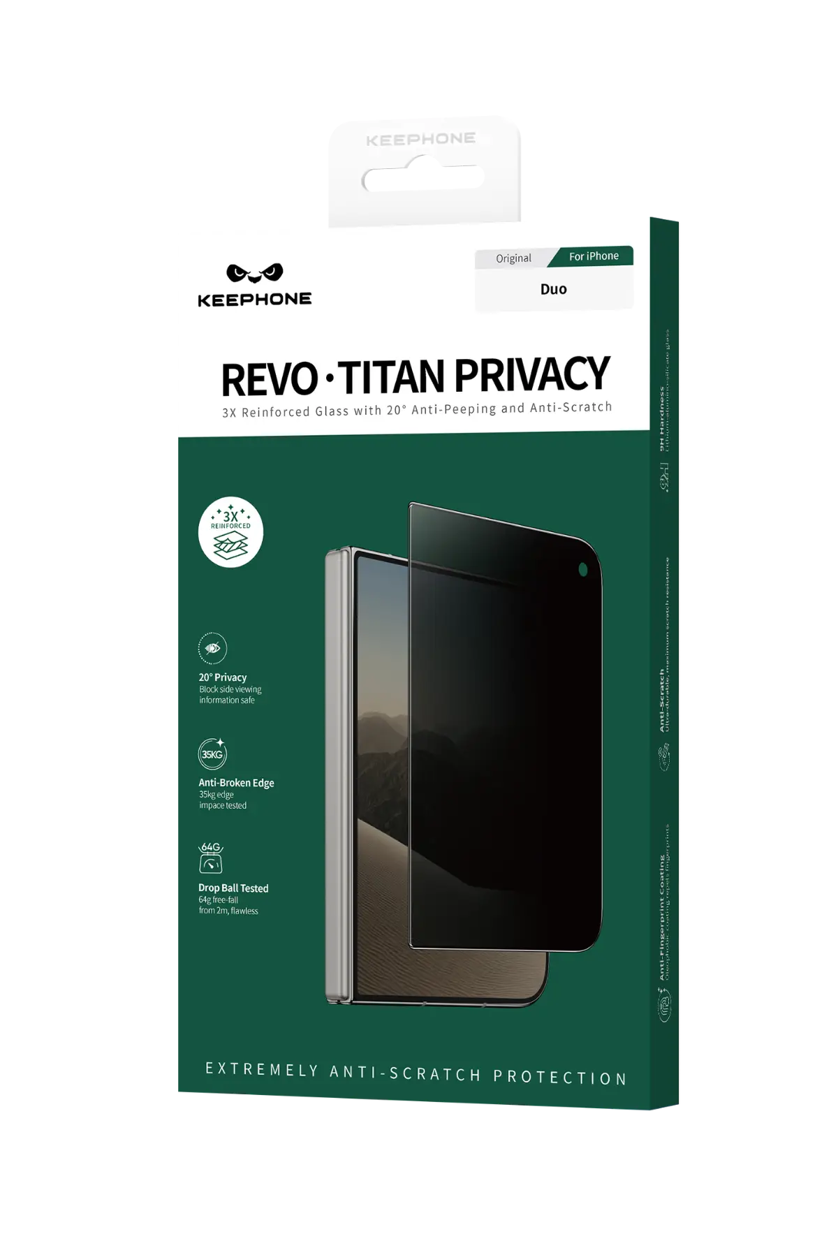 Keephone iPhone Duo Revo Titan Hayalet Cam Ekran Koruyucu - Şeffaf