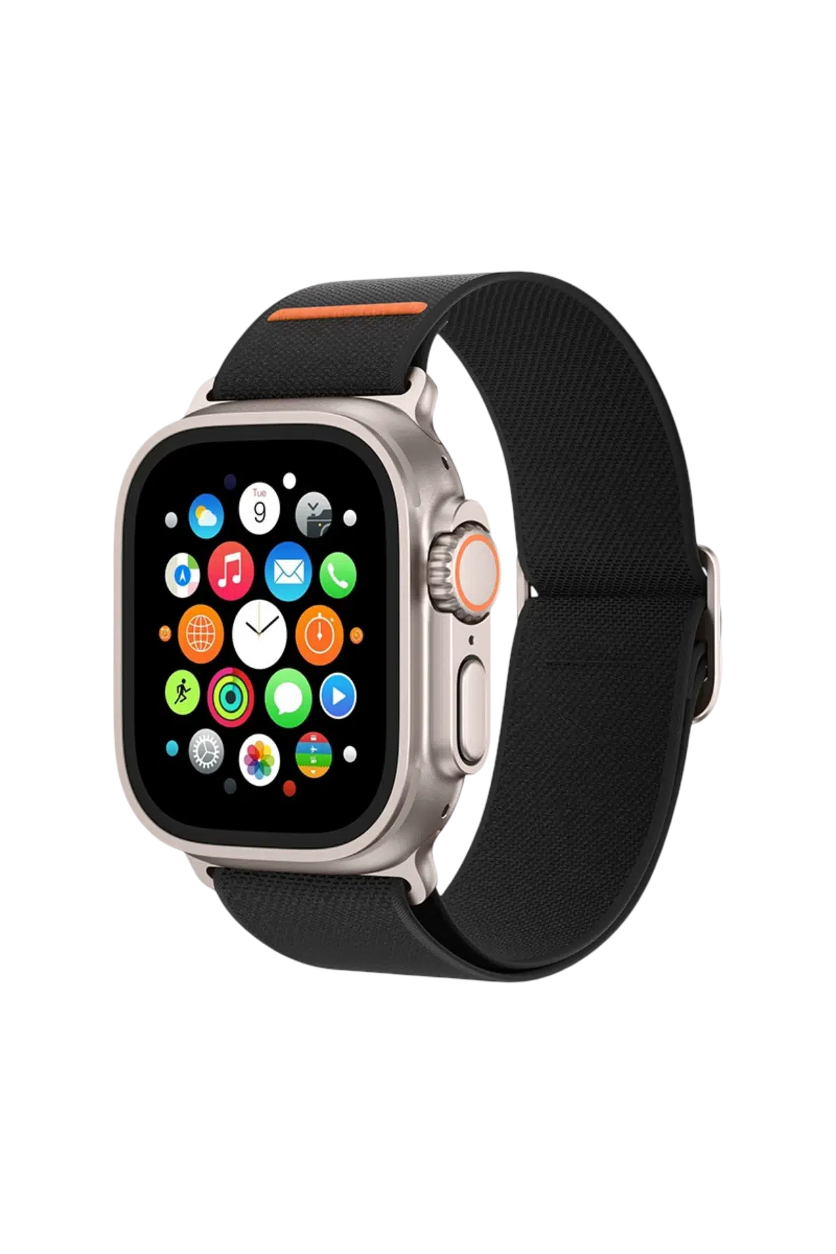 Keephone Apple Watch Ultra 2 49mm Navas Kumaş Kordon - Siyah
