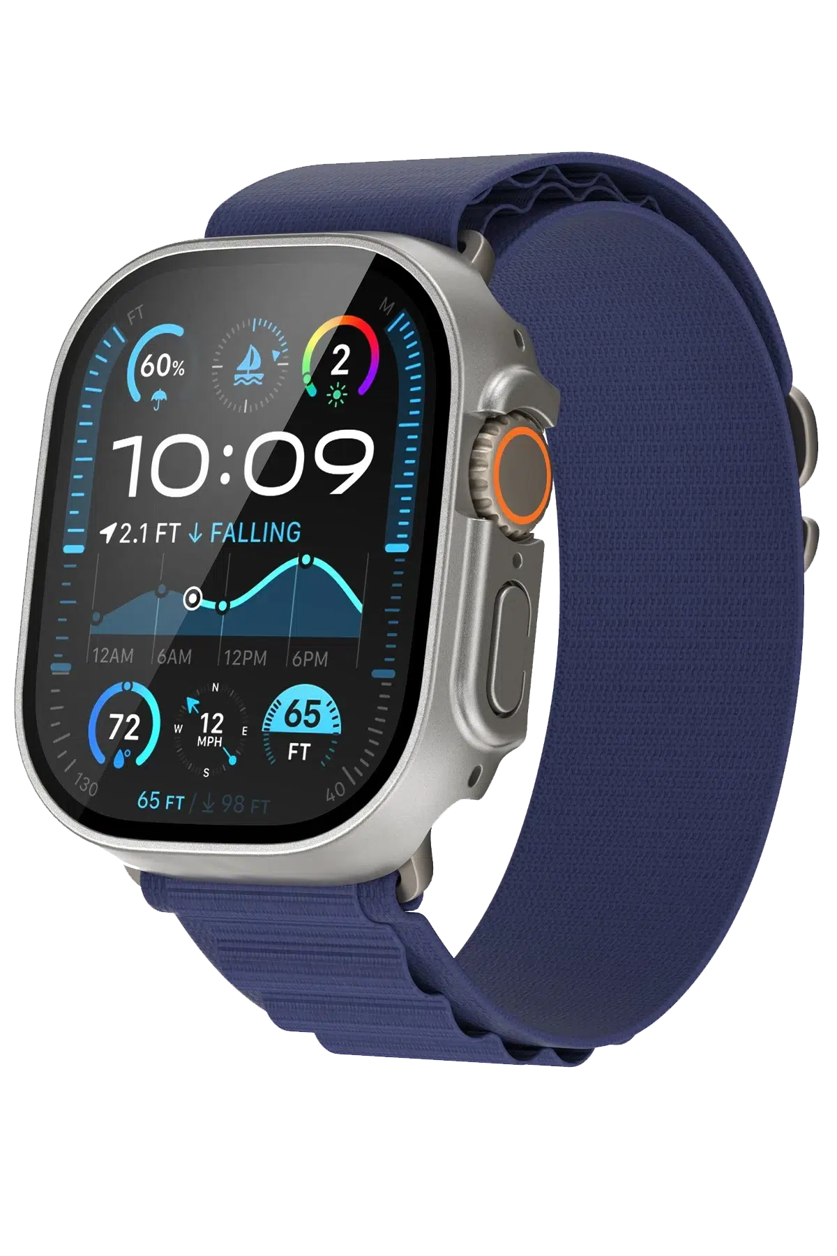 Keephone Apple Watch Ultra 49mm 360X Defense Camlı Kasa Ekran Koruyucu - Titanyum