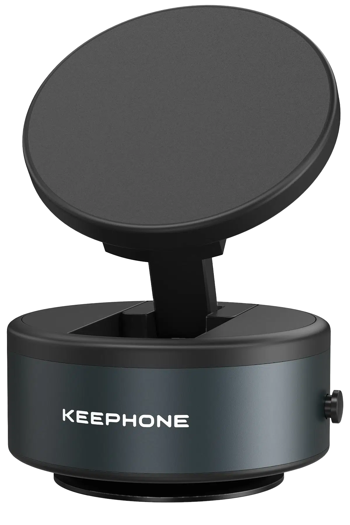 Keephone CR107 Vantuzlu 360 Derece Ayarlanabilir Kablosuz Şarj Destekli Manyetik Magsafe Telefon Tutucu - Koyu Gri