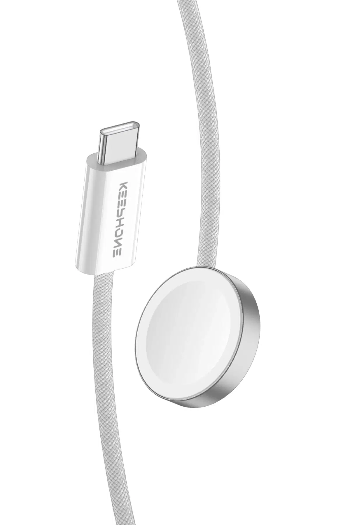 Keephone IC-015 Type-C to Kablosuz Saat Şarj Çıkışlı Hızlı Şarj Kablosu - Beyaz