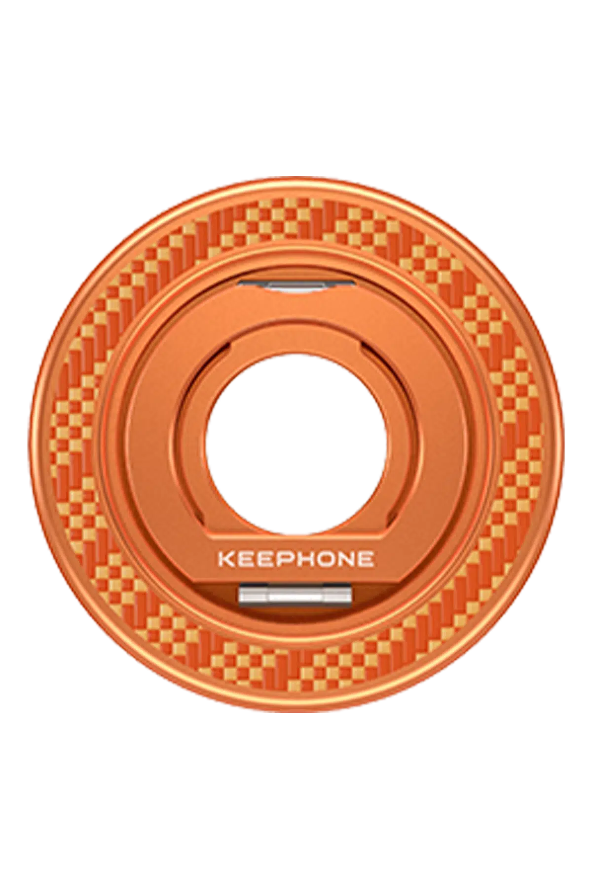Keephone Kevlar Grip 360 Manyetik Magsafe Kickstand Yüzük - Coral Orange