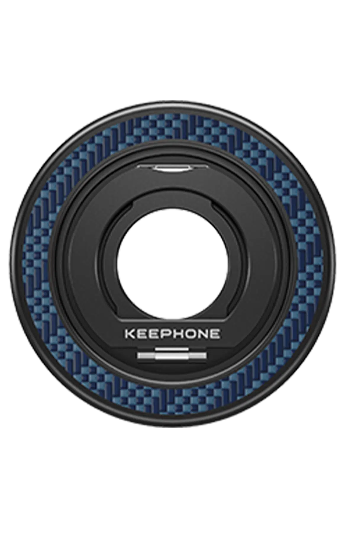 Keephone Kevlar Grip 360 Manyetik Magsafe Kickstand Yüzük - Lacivert