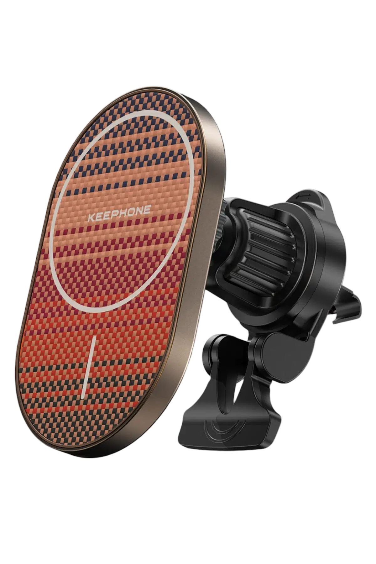 Keephone KPW-081 Kevlar Seanova 2in1 360 Derece Ayarlanabilir 15W Kablosuz Şarj Destekli Manyetik Magsafe Telefon Tutucu - Gün Batımı