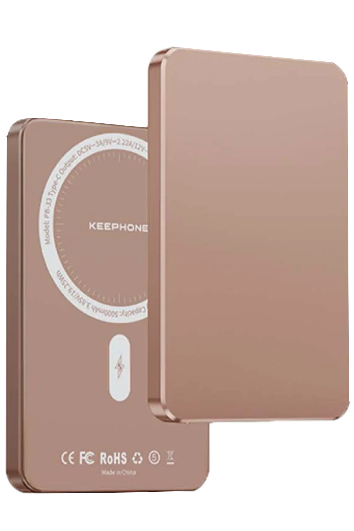 Keephone PB33 Lucci 5.000 mAh 20W Type-C 15W Kablosuz Şarj PD Magsafe Powerbank - Çöl Titanyum