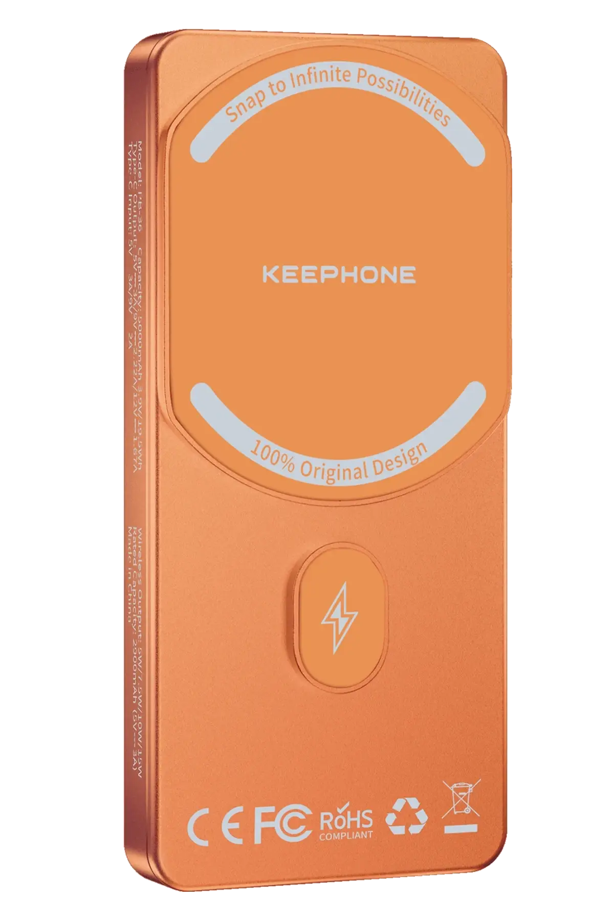 Keephone PB36 MagCube 5.000 mAh Type-C 20W PD Magsafe Destekli Powerbank - Turuncu
