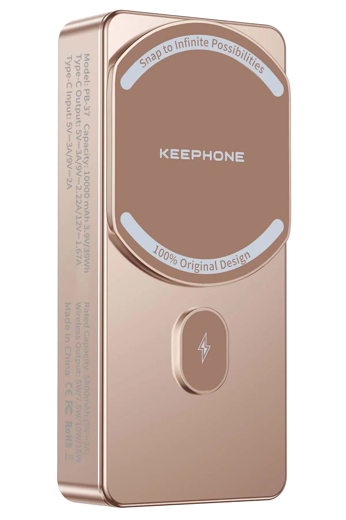 Keephone PB37 MagCube 10.000 mAh Type-C 20W PD Magsafe Destekli Powerbank - Çöl Titanyum