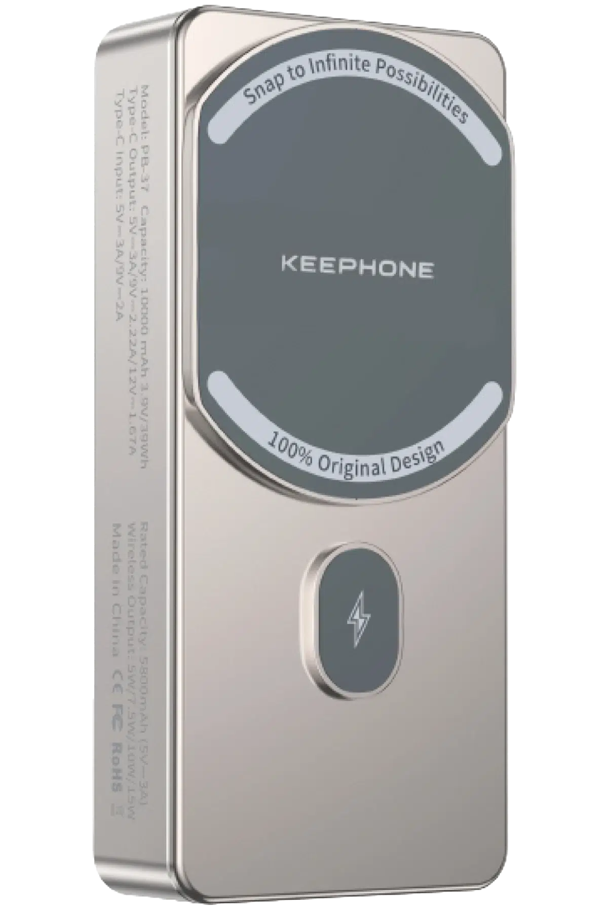 Keephone PB37 MagCube 10.000 mAh Type-C 20W PD Magsafe Destekli Powerbank - Titanyum