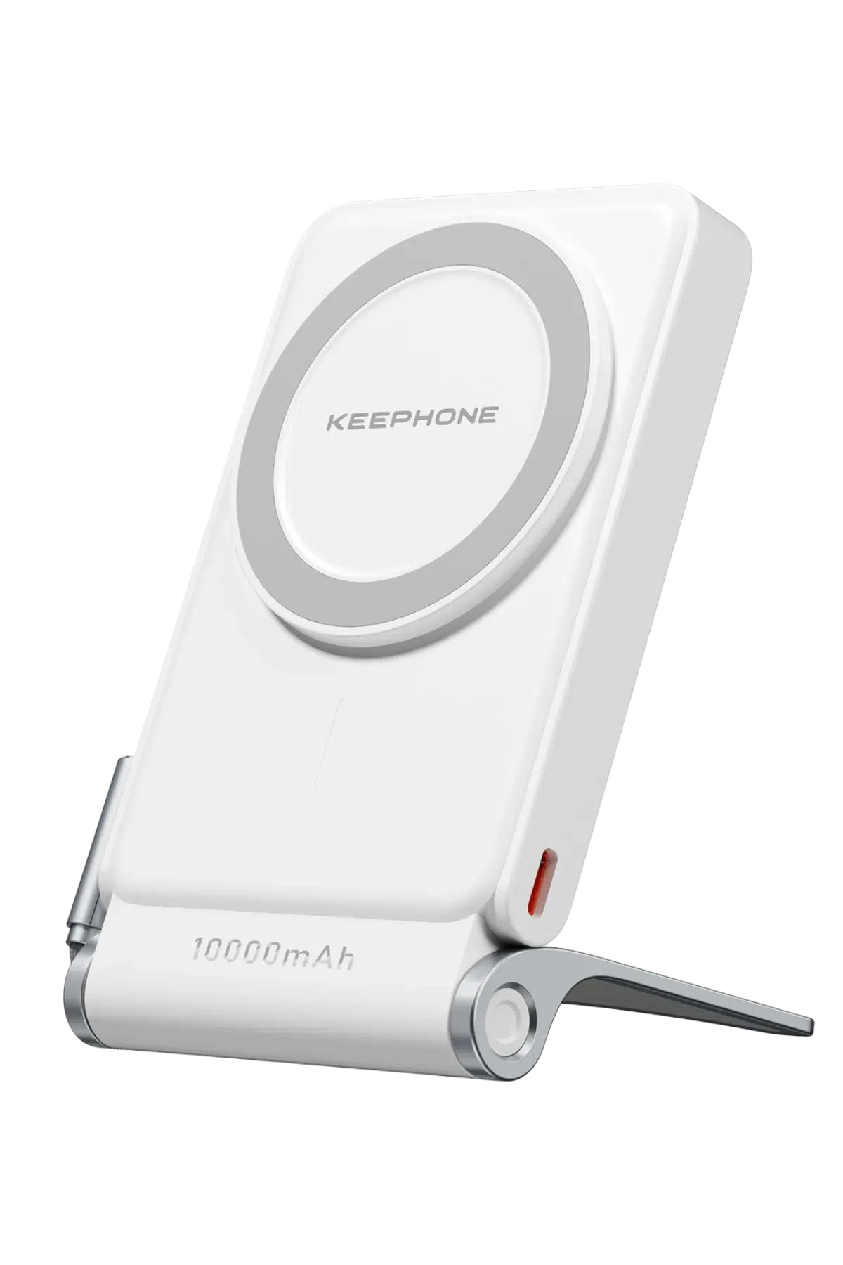 Keephone PB45 Hotta 10.000 mAh 22.5W Dahili Type-C Kablolu 15W Kablosuz Şarj Destekli Standlı PD Magsafe Powerbank - Beyaz