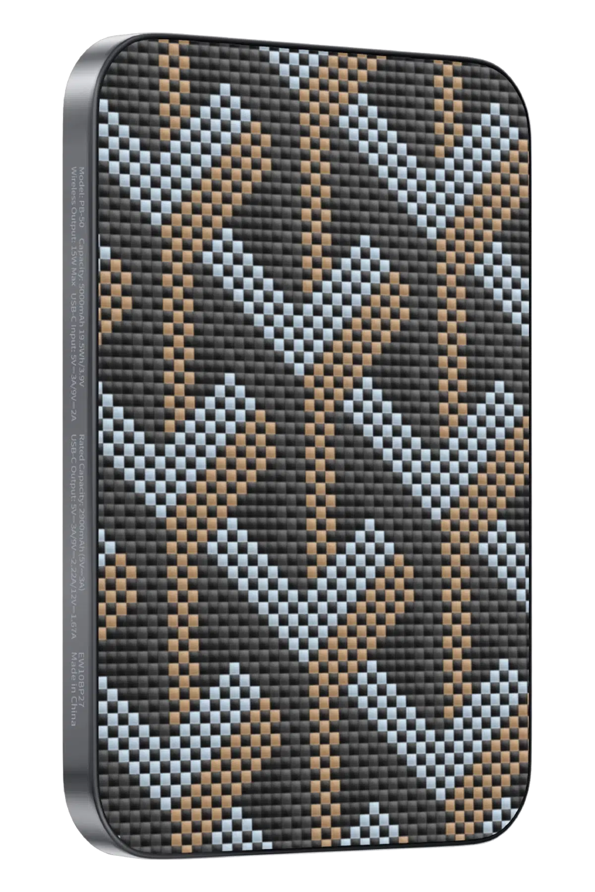 Keephone PB50 Brendy Kevlar 5.000 mAh 20W Type-C ve 15W Kablosuz Şarj Destekli Magsafe Powerbank - Gümüş