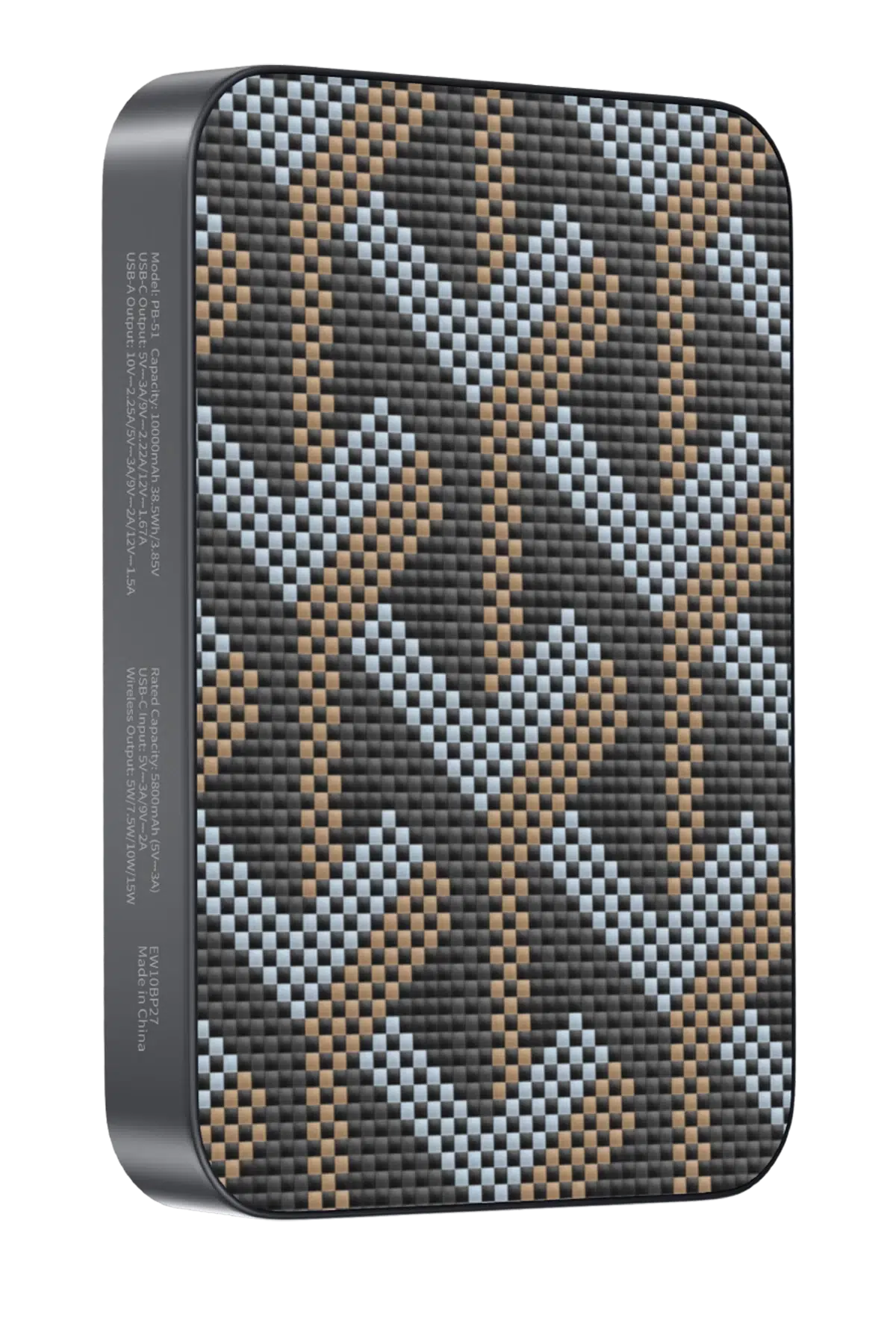 Keephone PB51 Brendy Kevlar 10.000 mAh 22.5W USB 20W Type-C ve 15W Kablosuz Şarj Destekli Magsafe Powerbank - Gümüş