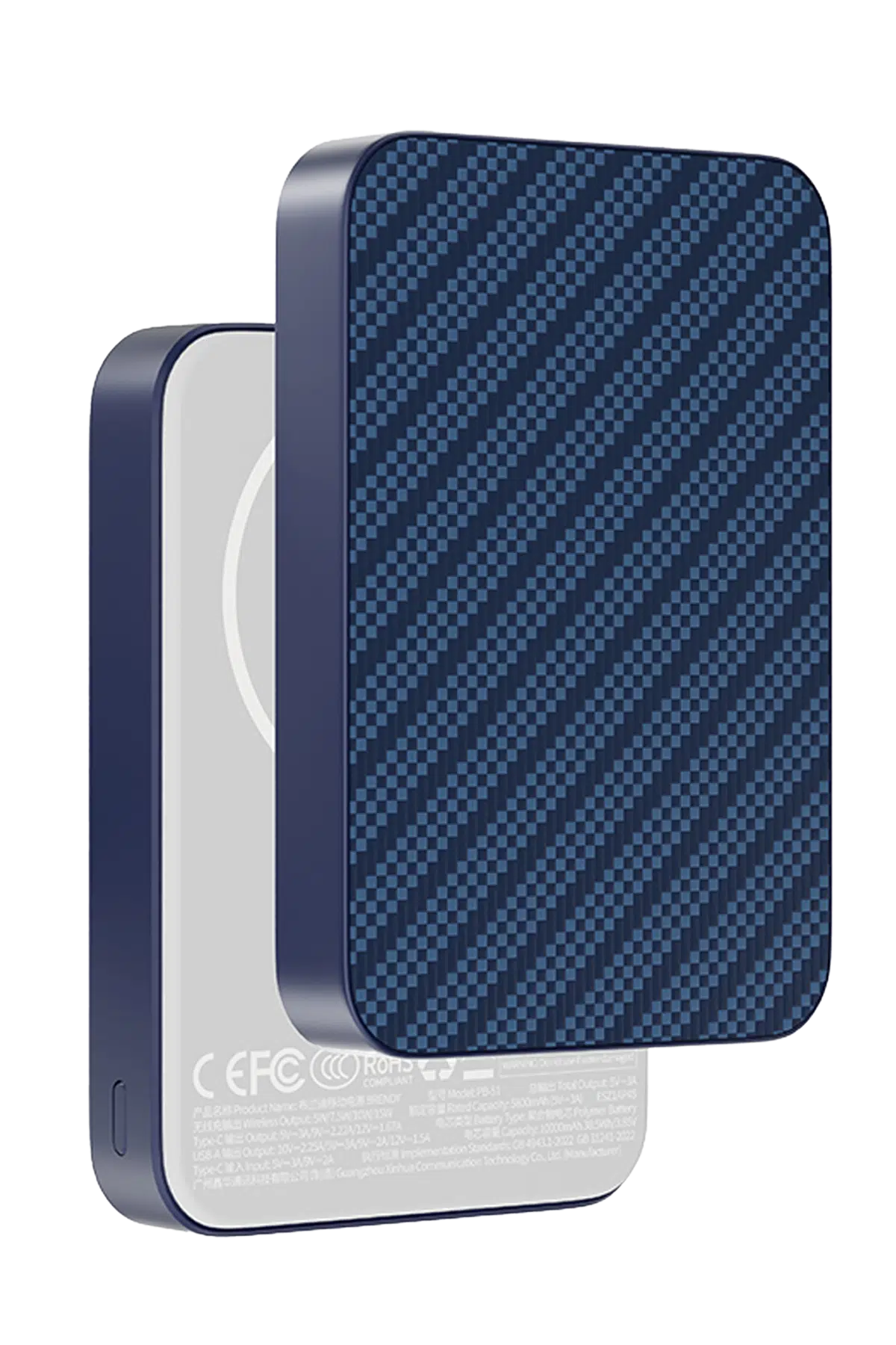 Keephone PB51 Brendy Kevlar 10.000 mAh 22.5W USB 20W Type-C ve 15W Kablosuz Şarj Destekli Magsafe Powerbank - Lacivert