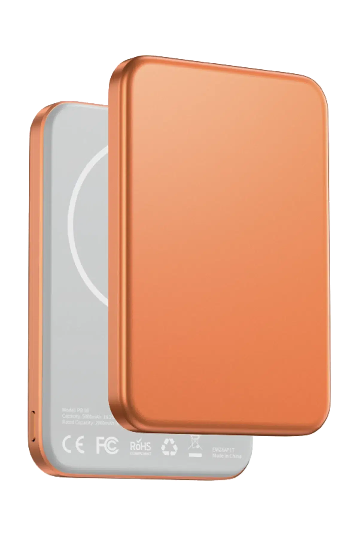 Keephone PB59 Glossey 5.000 mAh 20W Type-C ve 15W Kablosuz Şarj Destekli Magsafe Powerbank - Turuncu