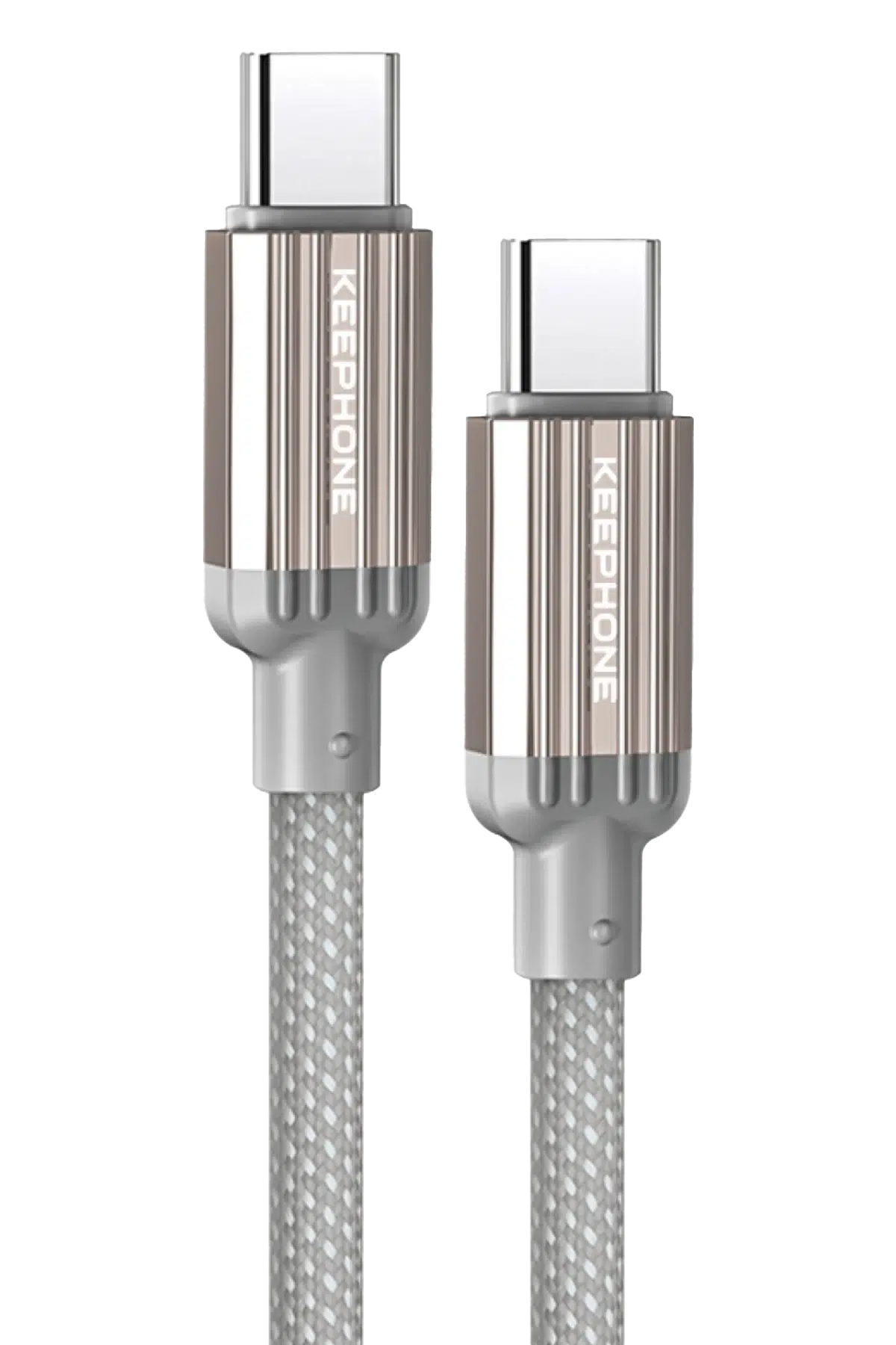 Keephone Pitta 1.2M 60W Örgülü Type-C to Type-C PD Hızlı Şarj Data Kablosu - Titanyum