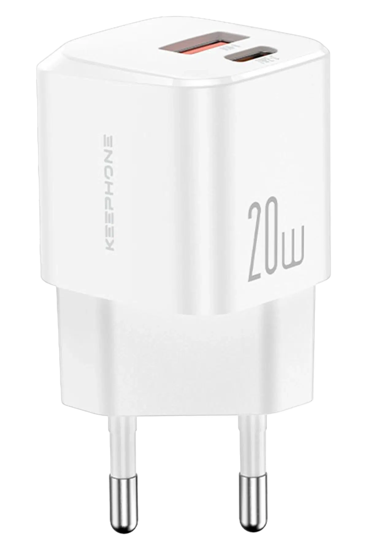 Keephone Rapid CH23061 1 Adet 20W Type-C ve 1 Adet 18W USB Çıkışlı PD Şarj Cihazı - Beyaz
