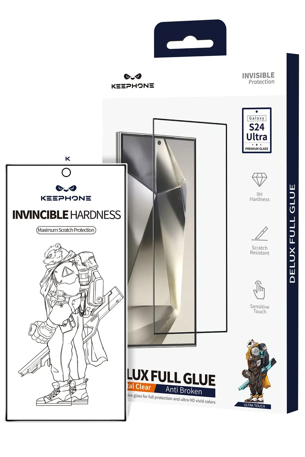 Keephone Samsung Galaxy S24 Ultra Delux Full Glue 2.5D Cam Ekran Koruyucu - Siyah