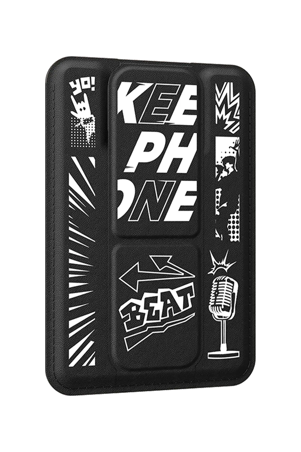 Keephone SnapFit Stant Özellikli Magsafe Kartlık - Siyah