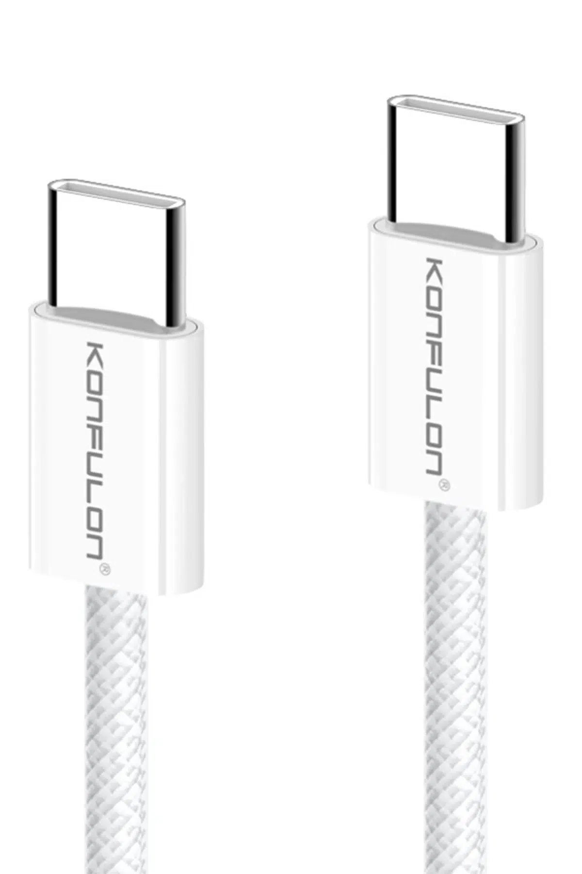 Fuchsia DC130 2M 60W Type-C to Type-C Örgülü Hızlı Şarj Kablosu - Beyaz