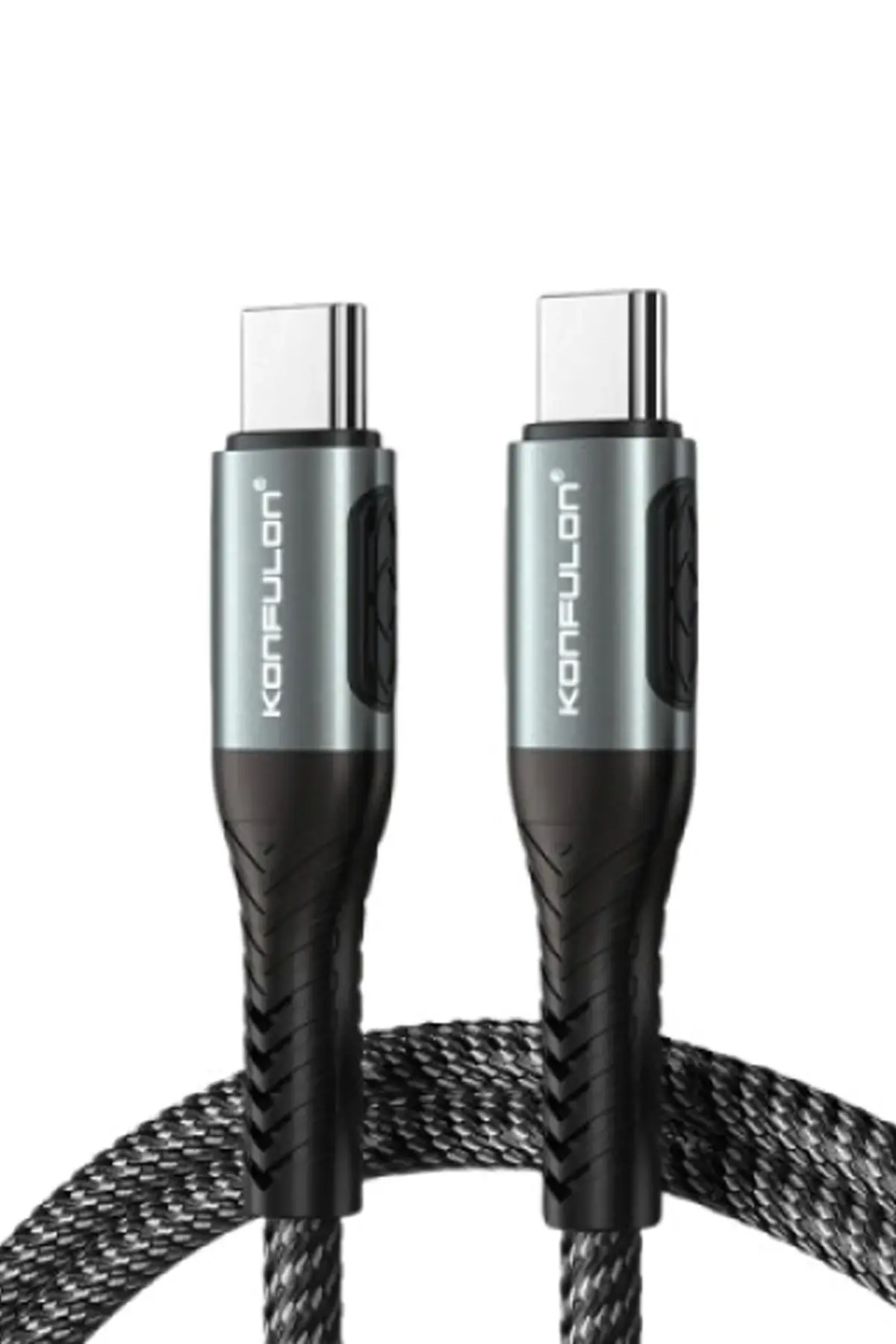 Konfulon DC43 Type-C to Type-C 1M Örgü 60W Hızlı Şarj Kablo - Siyah