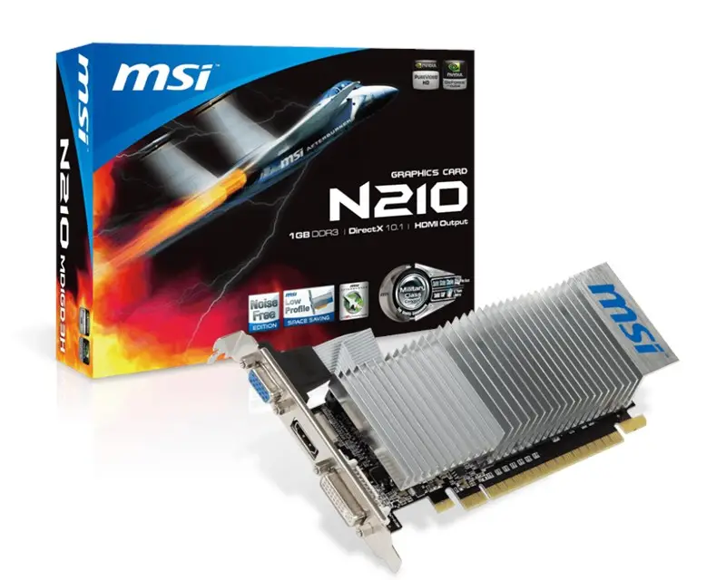 MSI N210 1GB GDDR3 VGA DVI HDMI 64Bit Low Profile