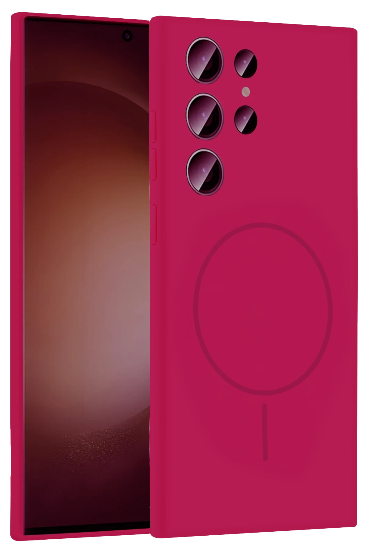 Samsung Galaxy S23 Ultra Kılıf Jully Magsafe Kapak - Fuşya
