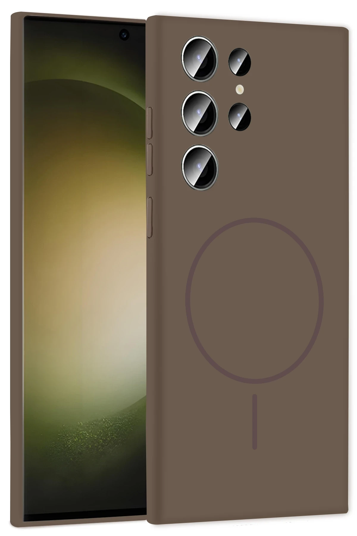 Samsung Galaxy S23 Ultra Kılıf Jully Magsafe Kapak - Kahverengi